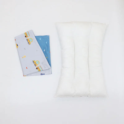 30X50CM BABY PILLOW AND CASE SET, COTTON PILLOWCASE AND PILLOW CORE WITH CARTOON PATTERN FOR KIDS BOYS AND GIRLS