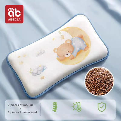 AIBEDILA BABY KIDS CARTOON HEAD PROTECTION PILLOW WITH ICE SHREDS AND CASSIA SEED FILLING FOR SLEEPING AND SUPPORT