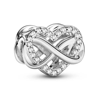 2024 New 925 Silver Plated Diamond Heart Bell Loose Charm Beads For Pandora DIY Bracelet Necklace Jewelry Accessories Gifts