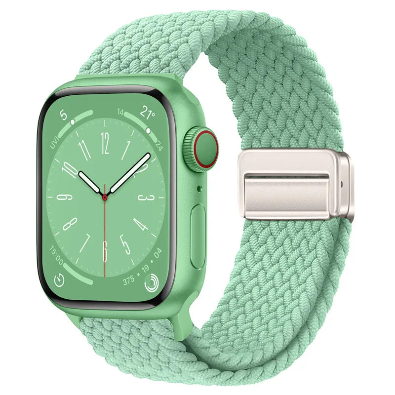 Braided Strap For Apple Watch Band 44mm 40mm 45mm 49mm 41mm 38 buckle Bracelet iWatch Series se 7 3 6 8 9 Ultra 2 Magnetic Band