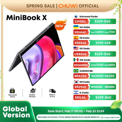 CHUWI MiniBook X Laptop Tablet 2 In 1 Intel N100 10.51" FHD IPS Screen 12GB LPDDR5 512G SSD Windows 11 Notebook 1200*1920