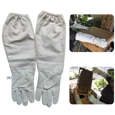 Beekeeping Gloves Anti-bee Anti-sting Breathable Protective Long Sleeves for Beekeeper Canvas Gloves Beekeeping Tools Apiculture