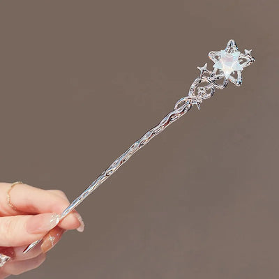 Romantic Chinese Style Women's Hair Accessories Sweet Stars Moon Gemstones Suitable for Daily Parties Fashionable Hair Needles