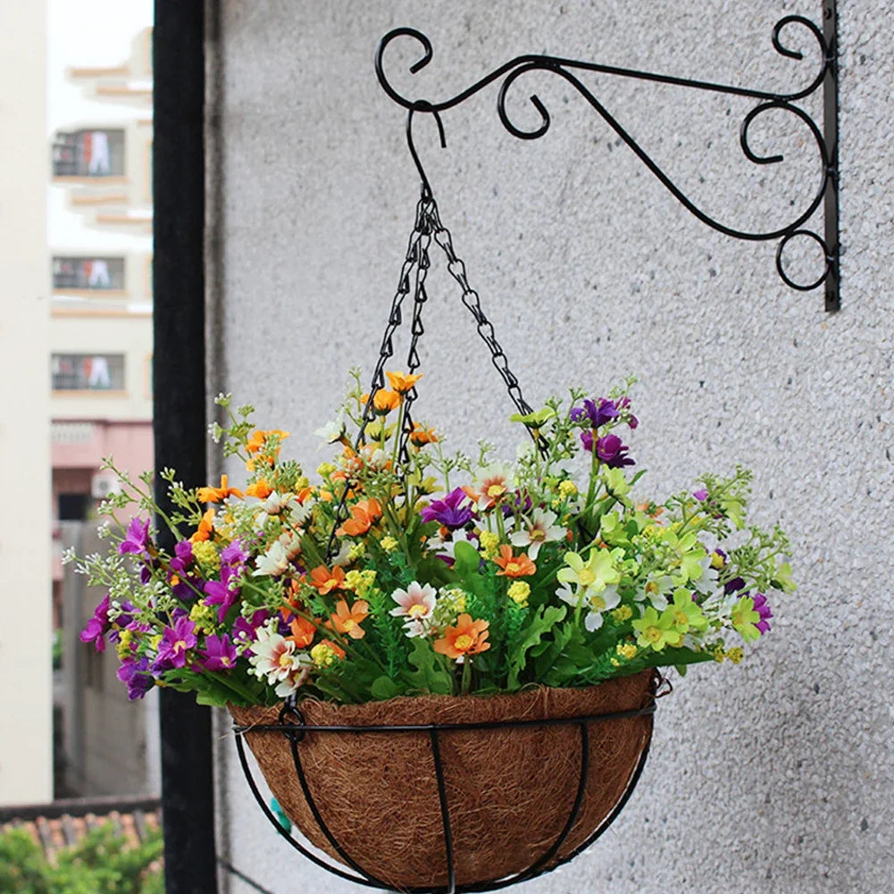 Hanging Bracket Hooks Hanger Wall Bird Flower Pot Basket Planter Lantern Metal Feeder Chime Wind Mount Hook Garden Decor