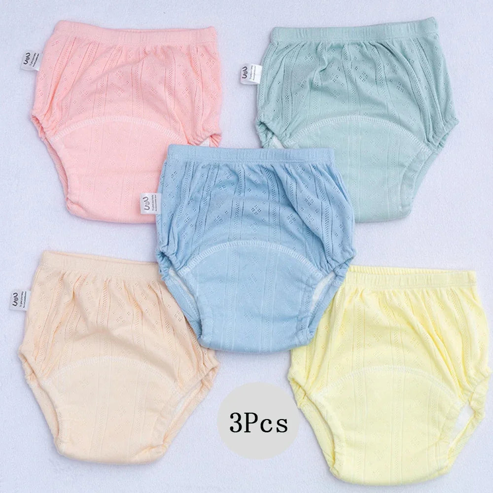 3PCS/LOT NEWBORN COTTON TRAINING PANTS SUMMER BABY SHORTS WASHABLE REUSABLE CLOTH DIAPERS INFANT NAPPIES