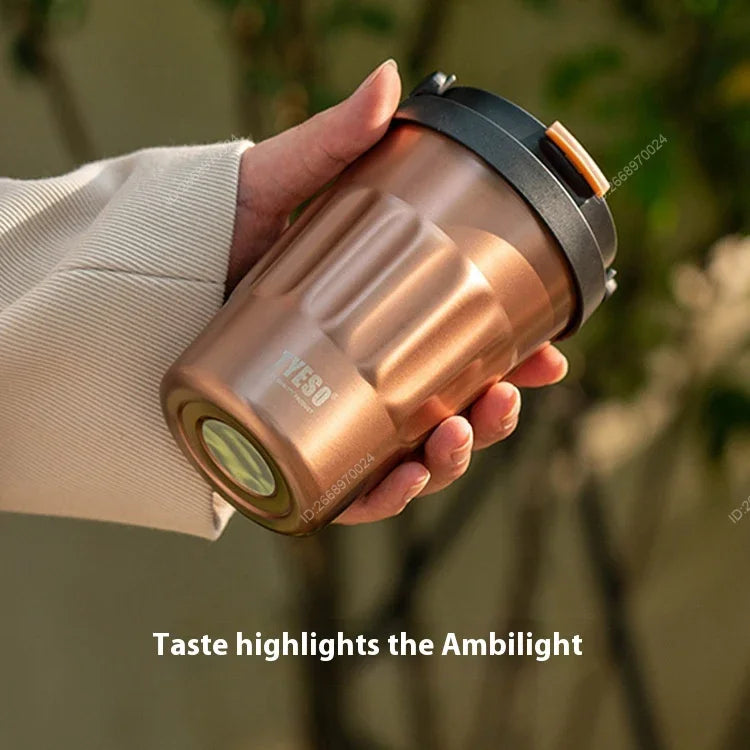 Tyeso Vintage Coffee Mug Portable 304 Stainless Steel Insulated Travel Cup Convenient Handheld Thermos for On-the-Go Use