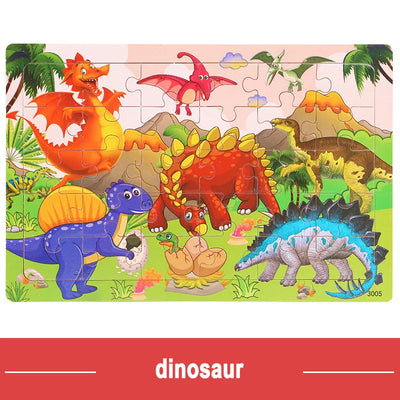 Wooden Jigsaw 3d Puzzle Kids Cartoon Animal Vehicle Puzzles Game Baby Early Learning Educational Toys parenting skill