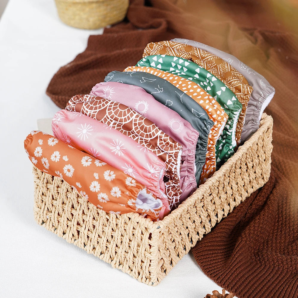 3PCS/SET NEWBORN BABY CLOTH DIAPERS REUSABLE WATERPROOF ECO-FRIENDLY ADJUSTABLE SUEDE CLOTH POCKET DIAPER