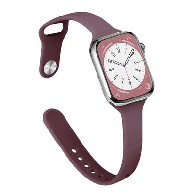 Slim Silicone Strap For Apple Watch Band 45mm 44mm 40mm 41mm 42-38mm sport bracelet iwatch series 8 7 se 3 4 5 6 9 ultra 2 49mm