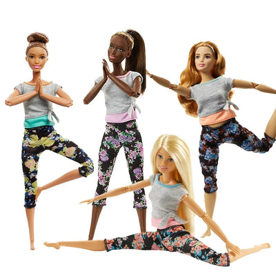 Original Barbie Dolls Made To Move Brunette Blonde Yoga 22 Joints Articulated Toys for Girls Genuine Barbie  Toys for Children