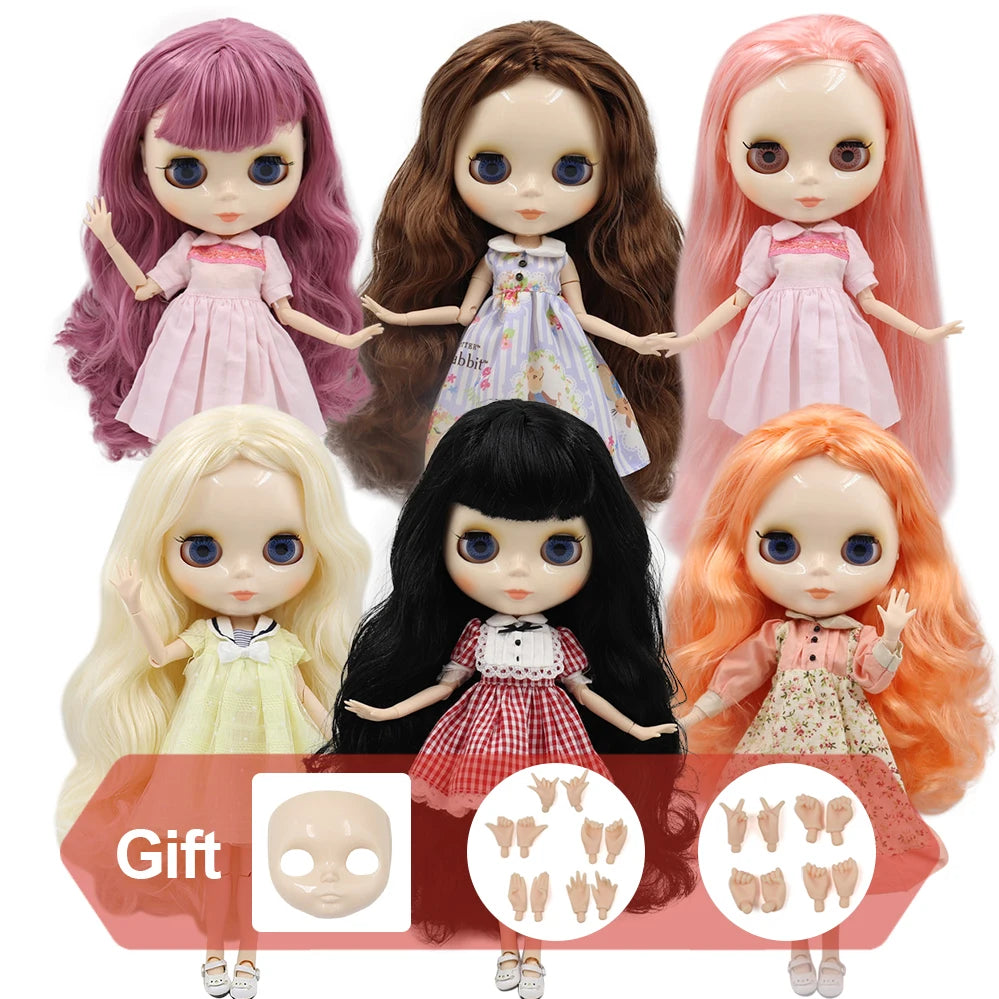 ICY DBS Blyth doll White Skin Glossy face Matte face Joint body with hand set A&B 1/6 bjd suitable diy makeup Special price
