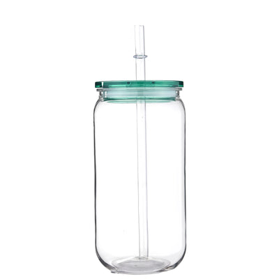16oz Colorful Lid Transpare Plastic Cup with Lids And Straws Replacement Lids for Can Shaped  Iced Coffee Cups Cute Tumbler Cup