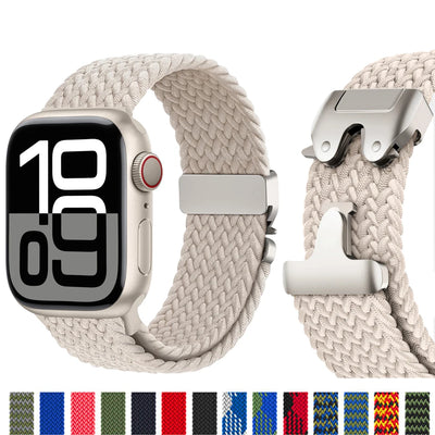 Braided Band For Apple Watch Straps 40 mm 44mm 46mm 42mm 49mm 45mm 41mm 38mm Bracelet IWatch Series 10 SE 9 8 7 6 Ultra 2 bands