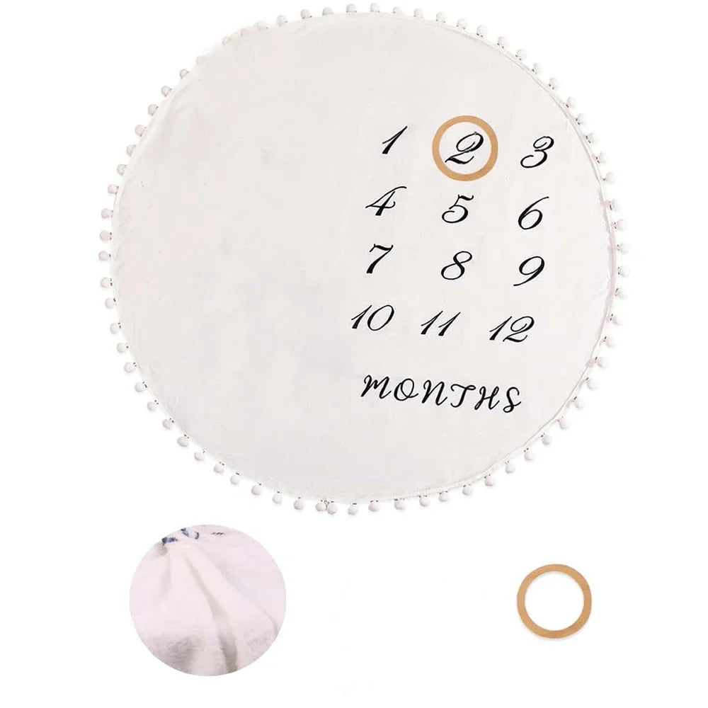 Ylsteed Flannel Month Milestone Blanket Baby First Year Calendar Monthly Growth Chart Shower Gift Newborn Photography  Backdrop