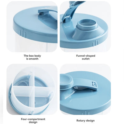 Portable milk powder packing box rotary multi-purpose four-cell packing box easy to disassemble and easy to clean