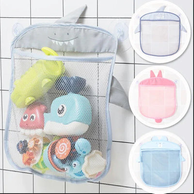 For Children Bath Toys Kid Basket Cartoon Animal Shapes Cloth Sand Toys Storage Net Bag Baby Bathroom Mesh Bag Sucker Organizer