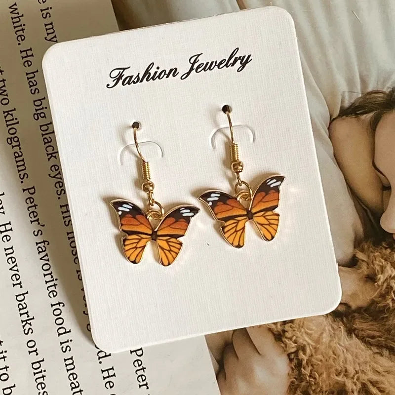 Fashion Romantic Butterfly Necklace for Women Girl Blue White Orange Color Animial Design Choker Neck