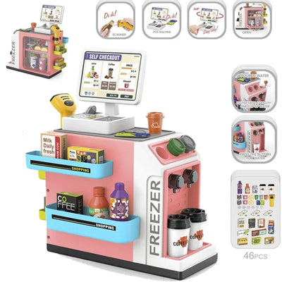 Children's Simulation Home Supermarket, Shopping Cash Register Toy, Puzzle Selling Store, 3 4 5 6 7 8 Years Old Girls Gift