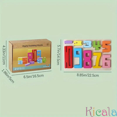 20pcs Colorful Building Blocks Wooden Toys Stacking Games Montessori Children's Digital Cognitive Enlightenment Teaching Aids