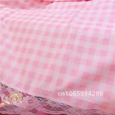 2023 Girls Hot Pink Tablecloth Ins Cute Plaid Desk Cloth Dormitory Computer Wallpaper Mat New Kawaii Room Decoration Table Cover