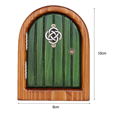 6 PCS Wood Miniature Fairy Gnome Window Door Elf Home Creative Yard Art Sculpture for Yard Art Tree Sculpture Fairy Garden Decor