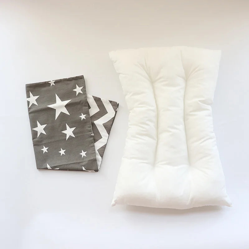 30X50CM BABY PILLOW AND CASE SET, COTTON PILLOWCASE AND PILLOW CORE WITH CARTOON PATTERN FOR KIDS BOYS AND GIRLS