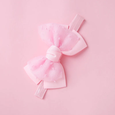 Baby Gauze Bow Headband Kawaii Princess Solid Color Bowknot Hair Band For Newborn Girls Soft Elastic Children's Hair Accessories