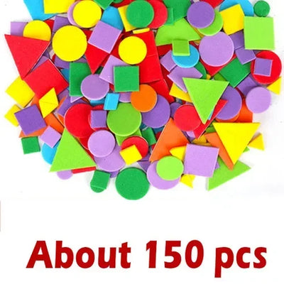 Children Montessori Puzzle Wooden 3D Jigsaw Game Tangram Stick Geometric Ring Shape Matching Kids Toddler Early Educational Toys