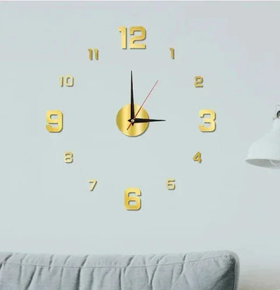 DIY Wall Clock for Home Office 40cm Frameless Modern 3D Wall Clock Mirror Stickers Hotel Room Design School Decoration Decor