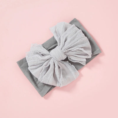 Bow Baby Headbands For Newborn Soft Elastic Nylon Hair Bands Ruffle Bow Infant Headband For Kid Girl Headwear Hair Accessories