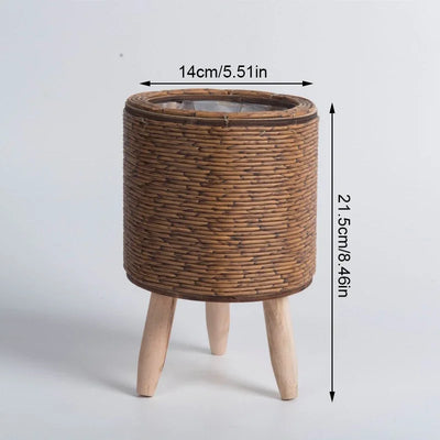 Nordic Flower Shelf Imitation Rattan Flower Pot Woven Flower Basket With Removable Legs Plant Stand Basket Garden Home Decor