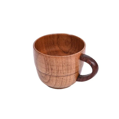 Drinkware Vintage Wooden Tea Cup Japanese Style Handmade Wood Coffee Mug with Handle Solid Wood Drinking Cup Restaurant