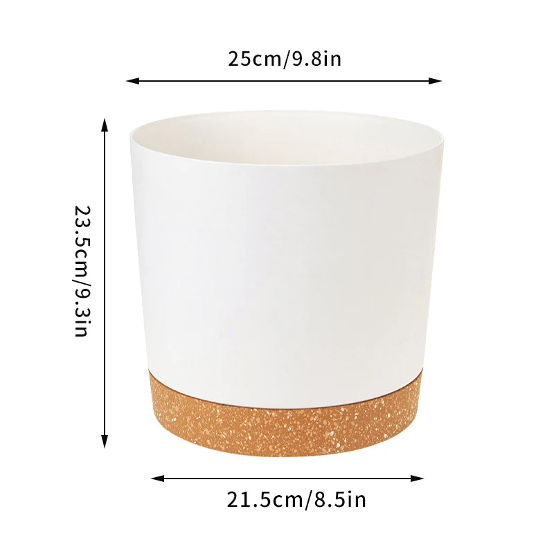 Plant Pot Circular Large Flowerpot Plastic Indoor Plants Succulent Planter with Drainage Bonsai Potted with Tray Home Decoration