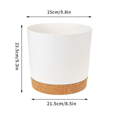 Plant Pot Circular Large Flowerpot Plastic Indoor Plants Succulent Planter with Drainage Bonsai Potted with Tray Home Decoration
