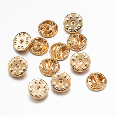 100pc Metal Locking Pin Back Brooch Badge Holder Lapel Base For DIY Jewellery Material Making Supply Craft Accessories Handmade