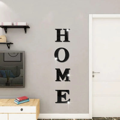 New Butterfly Home English Letter Wall Stickers  Mirrors Acrylic Self Adhesive Detachable Wall Stickers Modern Home Decoration