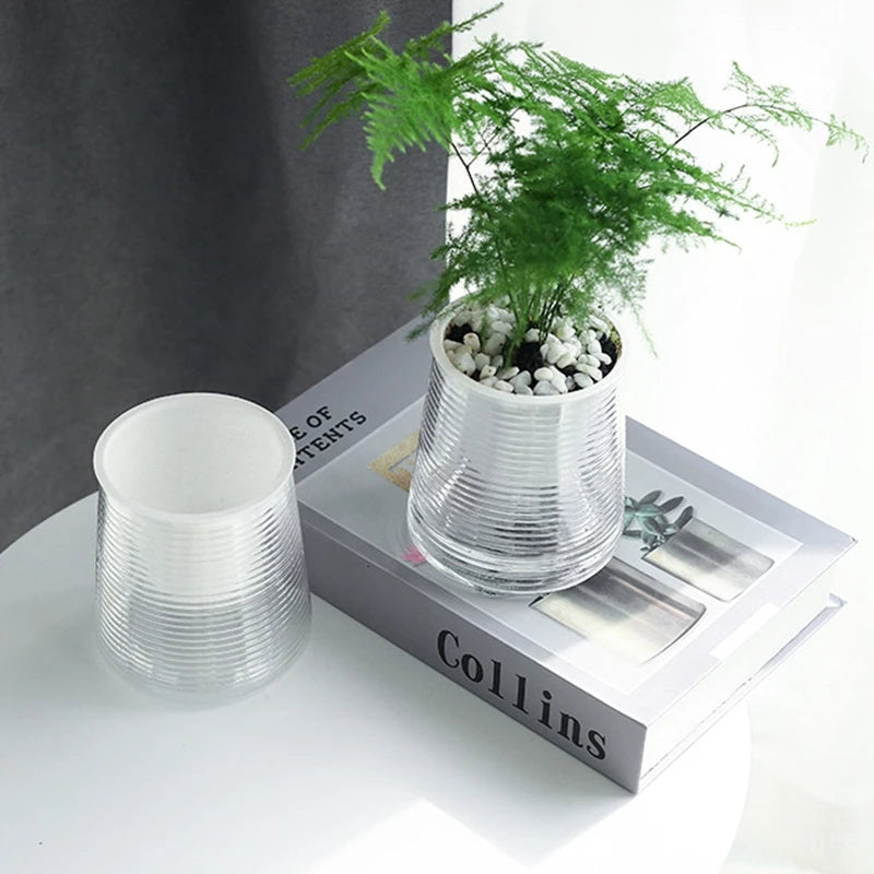 Hydroponic Plants Pot Self Watering Flowerpot Indoor Mini Succulent Planter Tabletop Vase Self-watering Home Office Bonsai Decor
