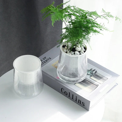Hydroponic Plants Pot Self Watering Flowerpot Indoor Mini Succulent Planter Tabletop Vase Self-watering Home Office Bonsai Decor
