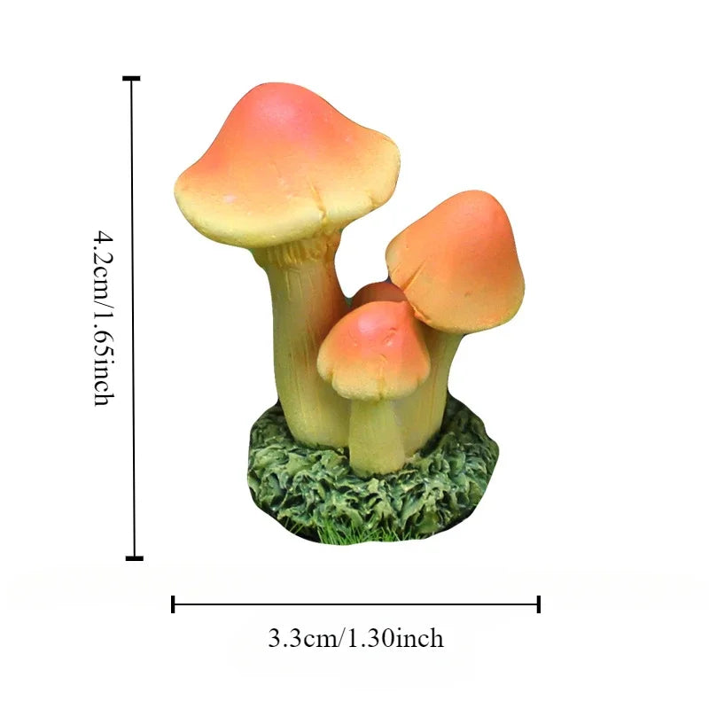 1pc Simulated mushroom ornaments Garden resin DIY Flower Pot Decoration Moss Microlandscape Home decoration accessories