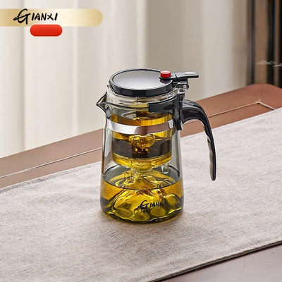 GIAMXI 700ML Transparent Glass Water Jug Cold Brew Portable Handle Coffee Heat Resistant Kettle Filterate Tea Kettle For Home