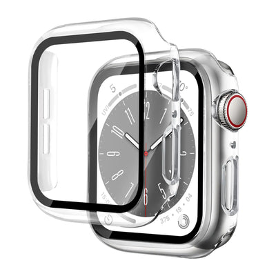 Glass+Cover For Apple Watch case 46mm 44mm 40mm 45mm 41mm 42mm 38mm Screen Protector iwatch series 10 9 8 7 6 5 3 SE Accessories