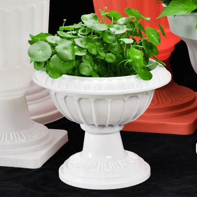 Plant Holder White Roman Plant Flower Pot Plastic Romantic Flower Planter Retro Porch Planter Wedding Road