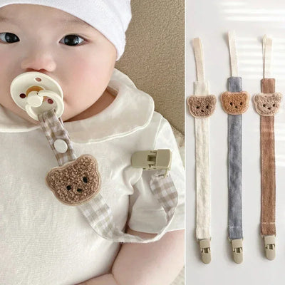 New Cute Bear Baby Pacifier Chain Clips Holders Anti-drop Chain Cartoon Teething Clips Teether Toy Soother Pacifier Strap
