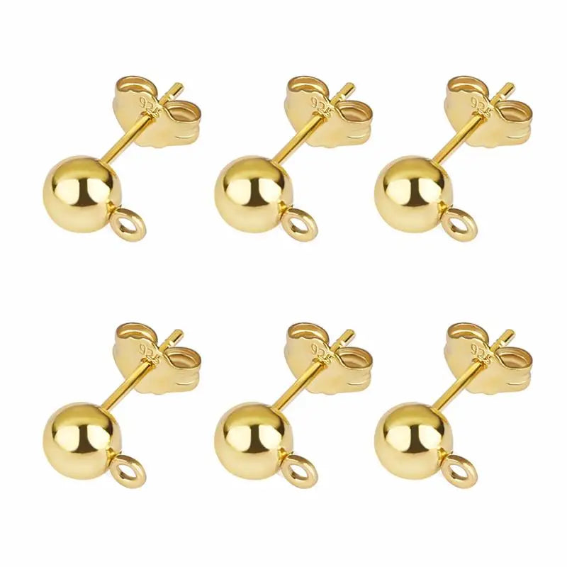 50pcs/lot 925 Silver Plated Blank Post Earring Studs Base Pin With Earring Plug Findings Ear Back DIY Jewelry Making Accessories