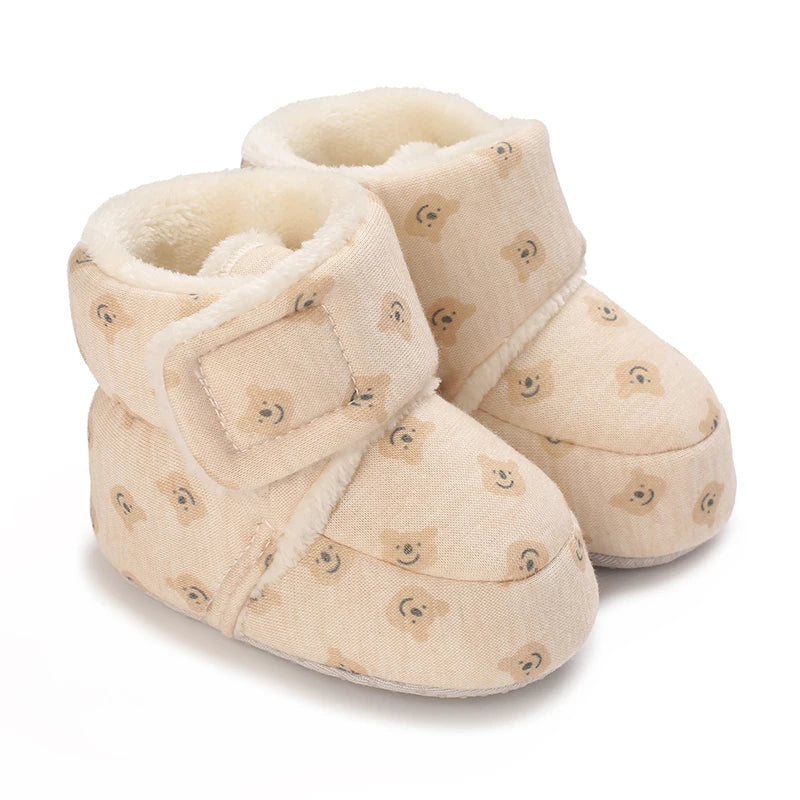 Winter Cute Cartoon Baby Boots for Boys and Girls Cotton Soft Sole Anti slip and Warm Preschool Children's Walking Shoes with