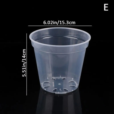 1PC DIY Planter Pot Transparent Plastic Round Starting Pot Anti-Deformation Large Capacity Orchid Nursery Container Garden