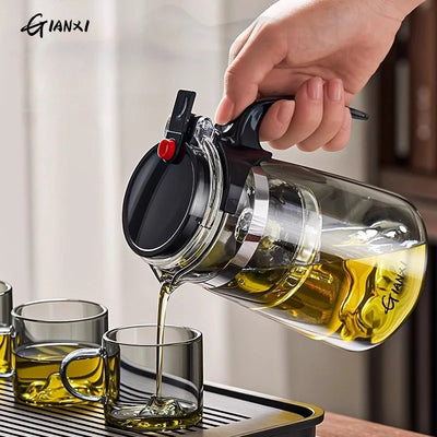 GIAMXI 700ML Transparent Glass Water Jug Cold Brew Portable Handle Coffee Heat Resistant Kettle Filterate Tea Kettle For Home