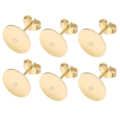 50pcs/lot 925 Silver Plated Blank Post Earring Studs Base Pin With Earring Plug Findings Ear Back DIY Jewelry Making Accessories