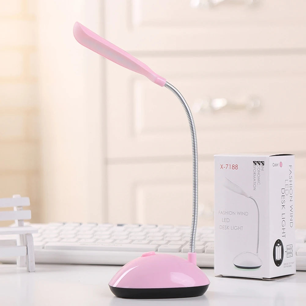 Battery Operated LED Reading Night Lamp Flexible Table Light Foldable Switch Desk Working Study Light For Kids Student Office