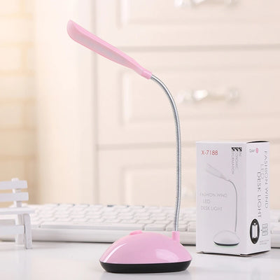 Battery Operated LED Reading Night Lamp Flexible Table Light Foldable Switch Desk Working Study Light For Kids Student Office